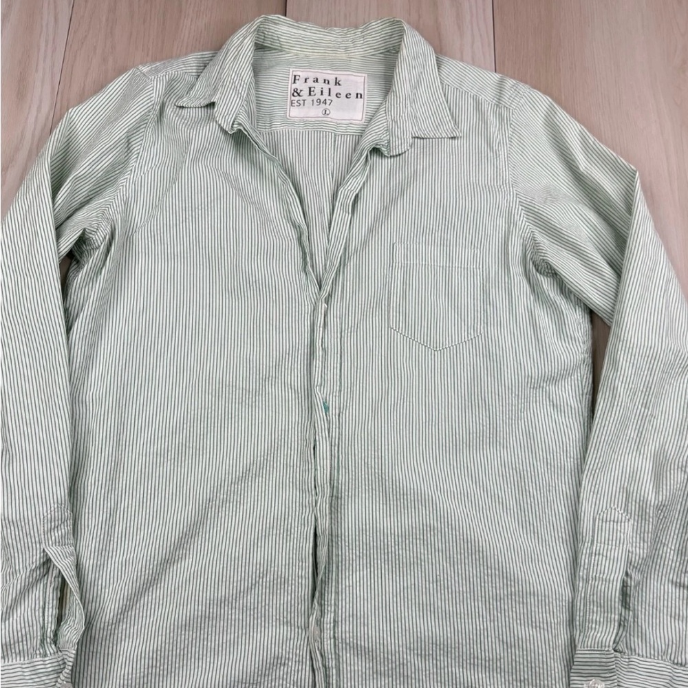 Frank & Eileen Mint Striped Button Down Shirt